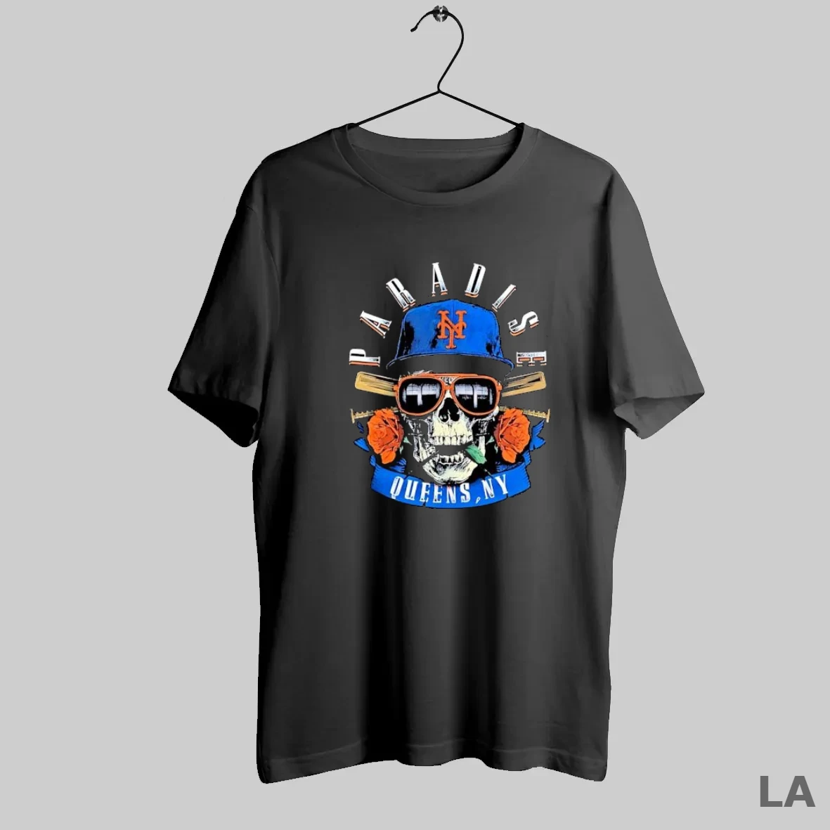 Original Paradise Queens Ny Baseball Skull Sunglasses Rose T Shirt