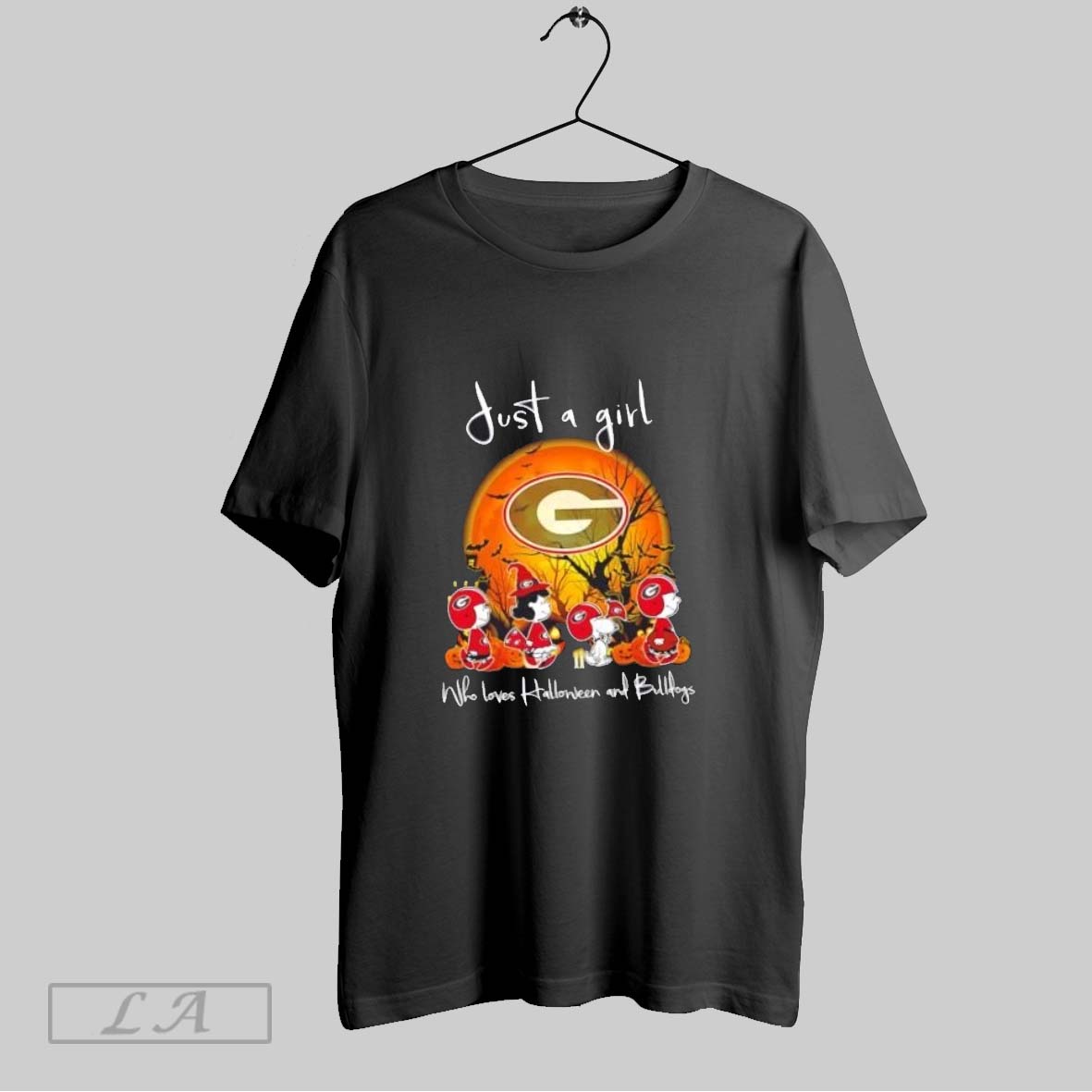 Original Peanuts Just A Girl Who Loves Halloween And Georgia Bulldogs Football Shirt