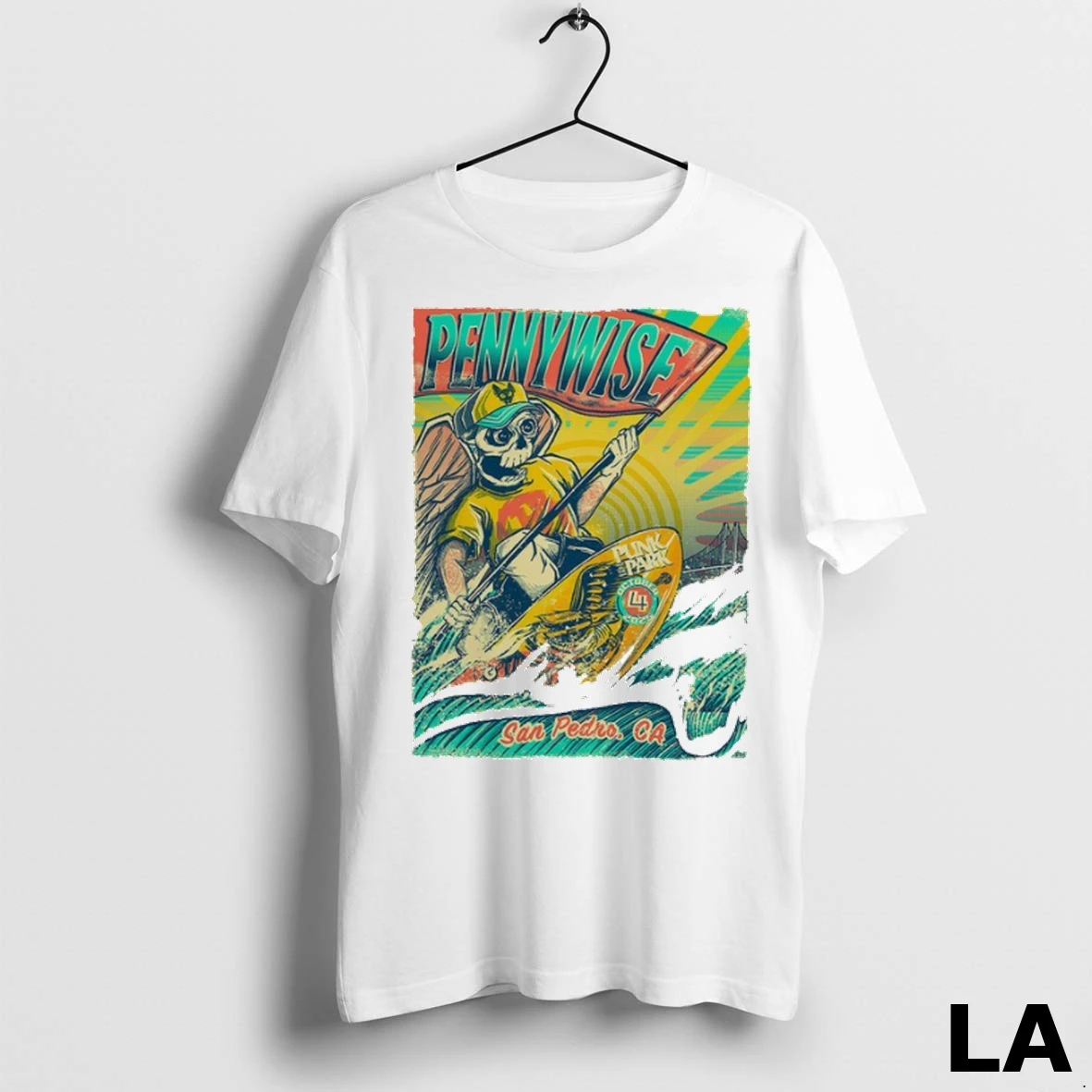 Original Pennywise Punk In The Park Oct 4 2025 San Pedro Ca Skeleton Surf Shirt