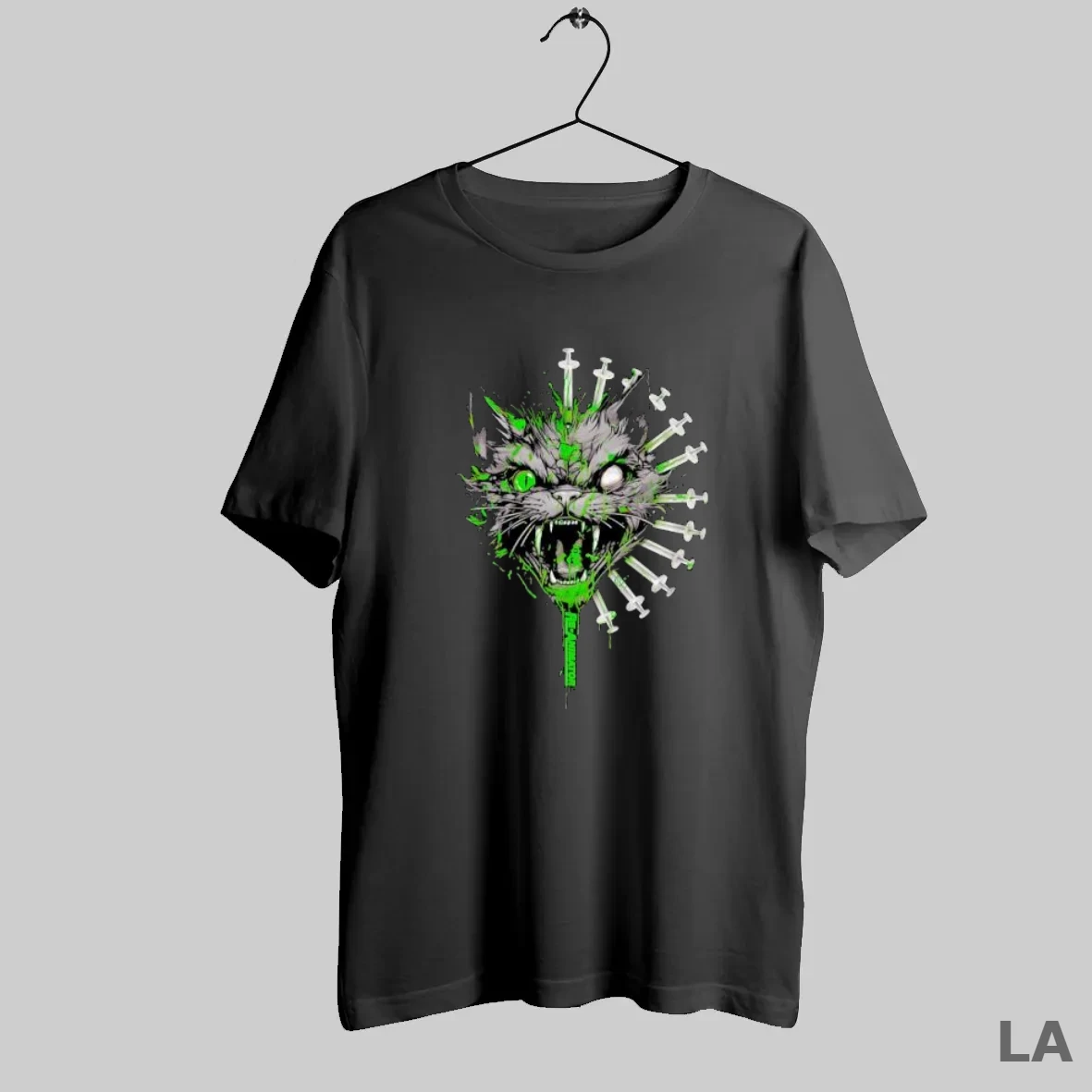 Original Re Animator Mad Cat With Syringes Drippy Liquid T Shirt