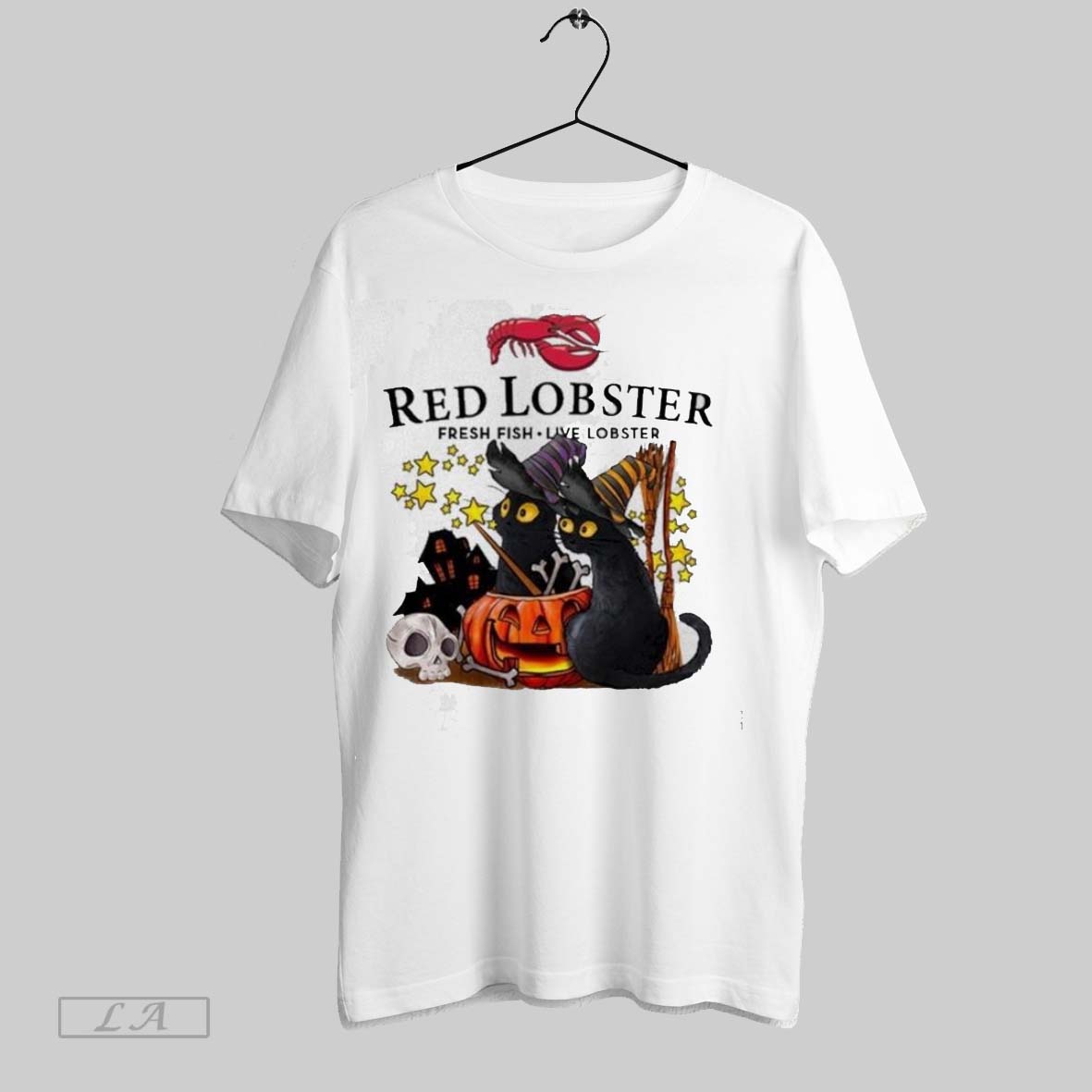 Original Red Lobster X Black Cat Witch Halloween 2025 Shirt