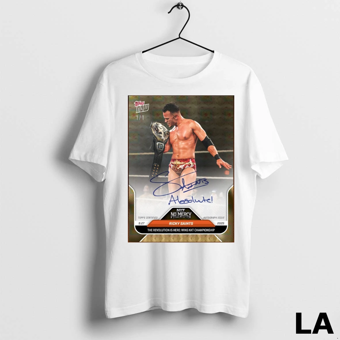 Original Ricky Saints Win Nxt No Mercy Championship 2025 Wwe Topps Now Signature Shirt