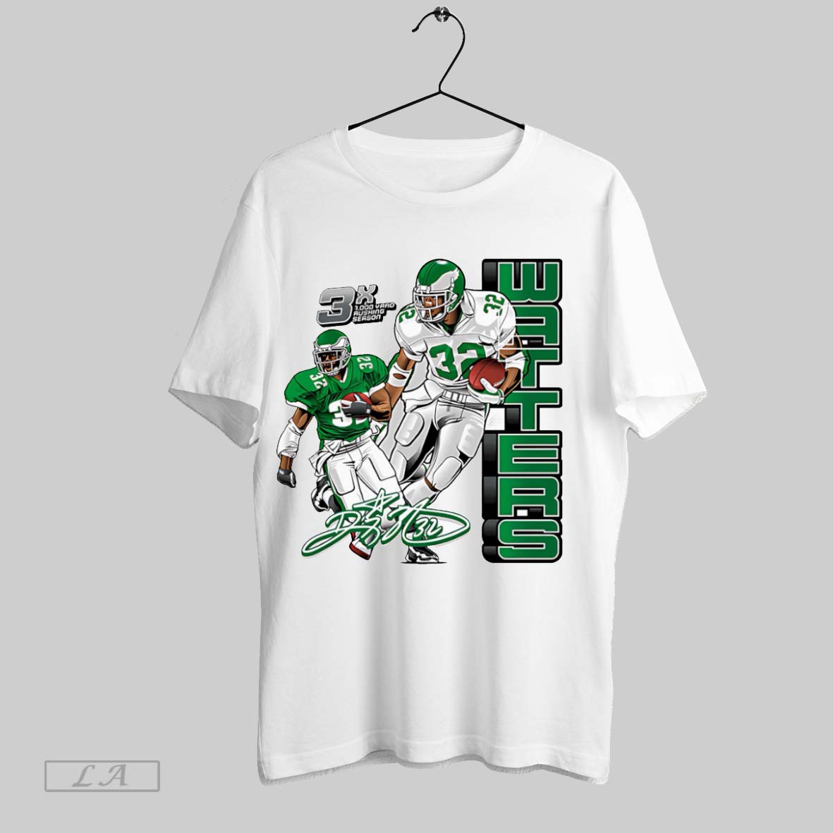 Original Ricky Watters 3x Yard Rushing Season Philadelphia Eagles Shirt