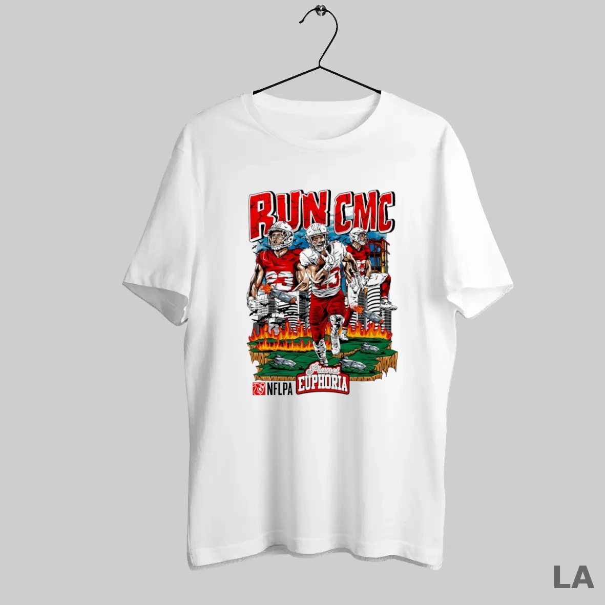 Original Run Cmc Christian Mccaffrey San Francisco 49ers Football Comic T Shirt