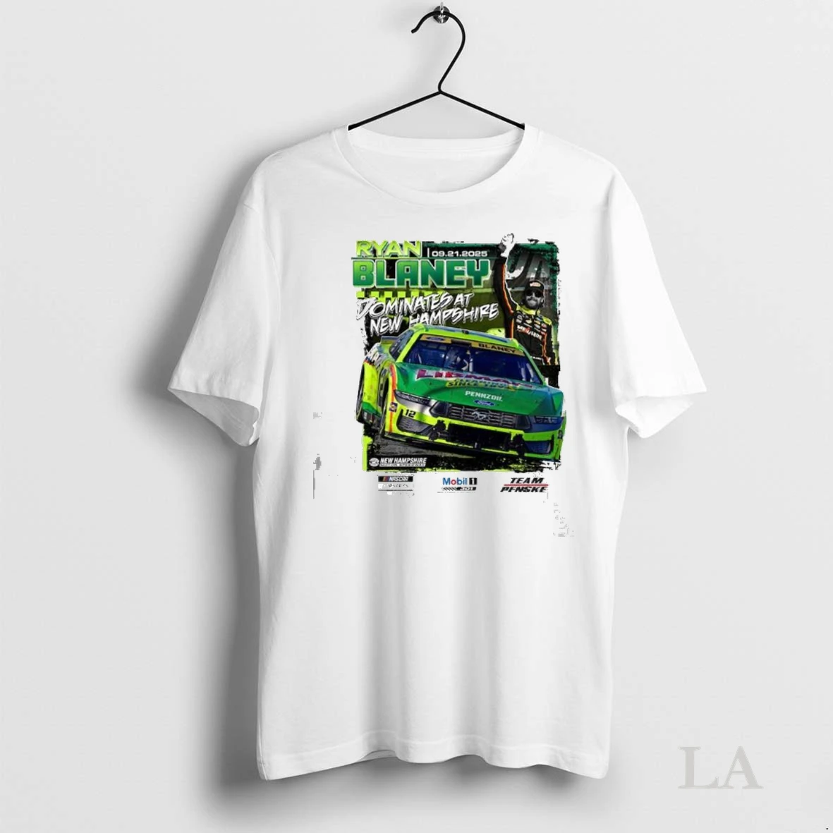 Original Ryan Blaney Checkered Flag 2025 Mobil 1 301 Race Winner Ladies Shirt