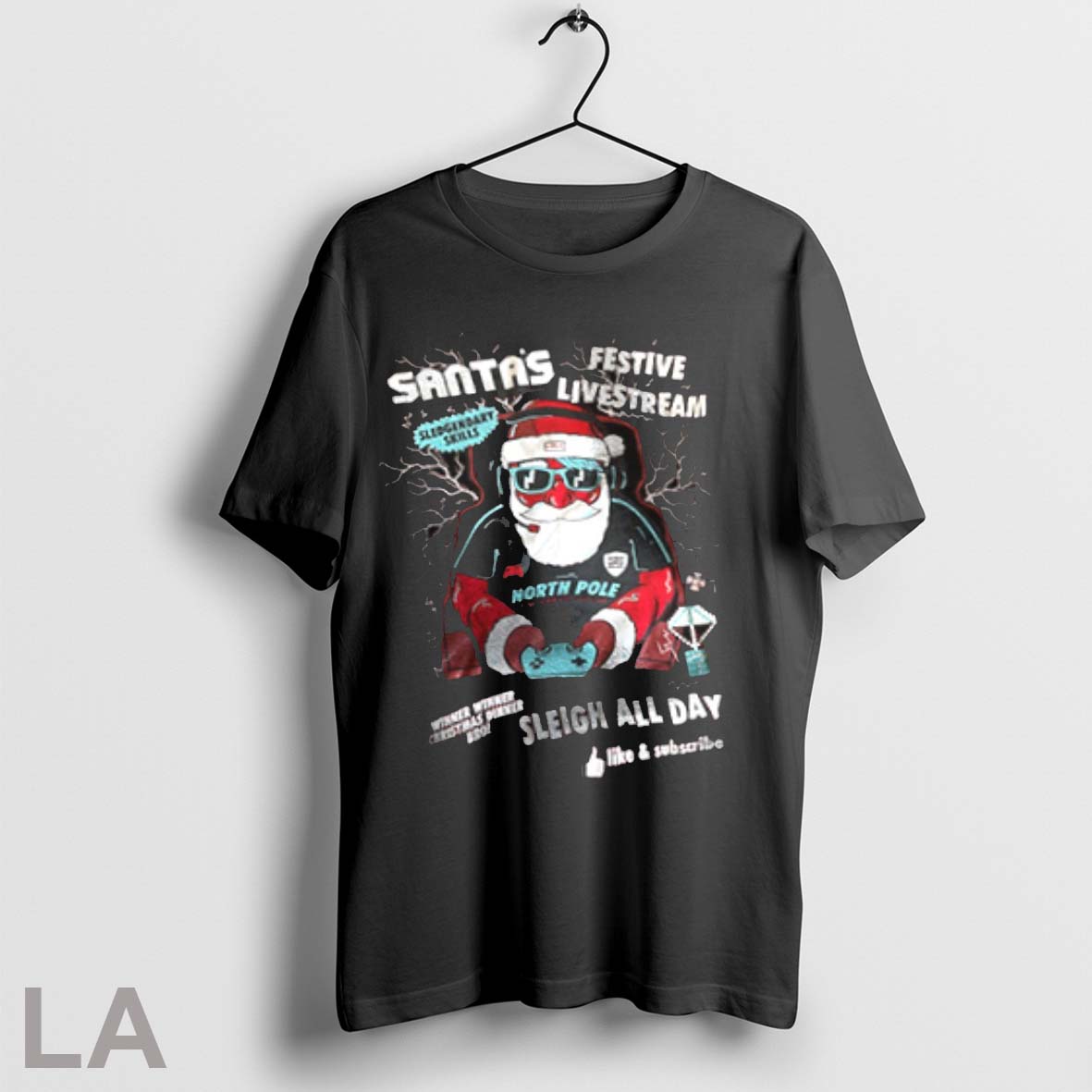 Original Santas Festive Livestream Sleigh All Day Shirt