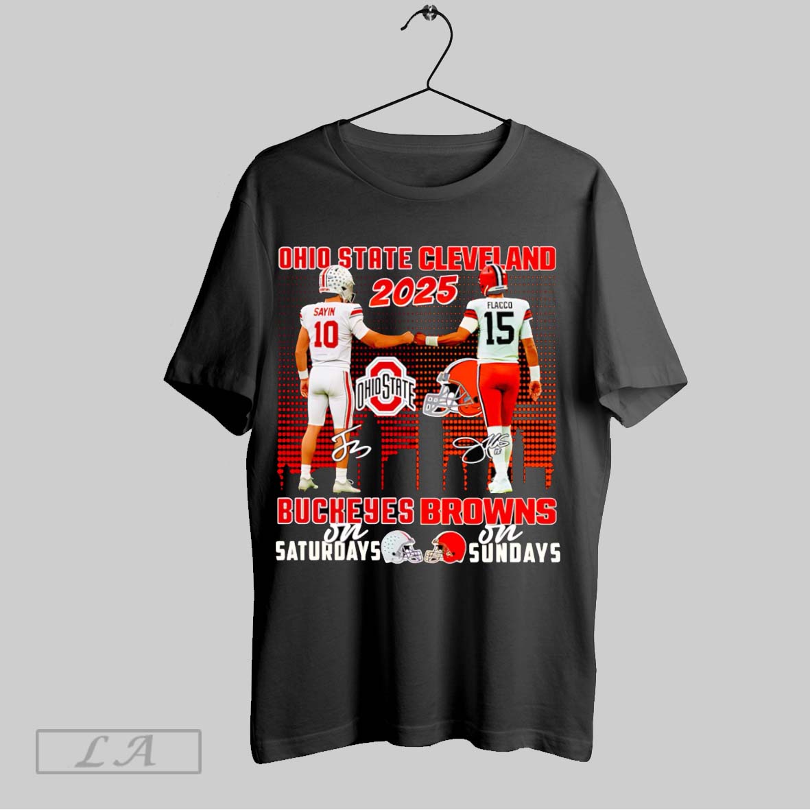 Original Satin And Flacco Ohio State Buckeyes On Saturdays Cleveland Browns On Sundays Shirt