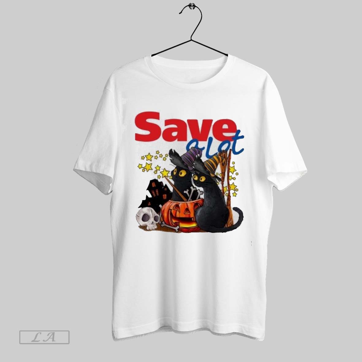 Original Save A Lot X Black Cat Witch Halloween 2025 Shirt