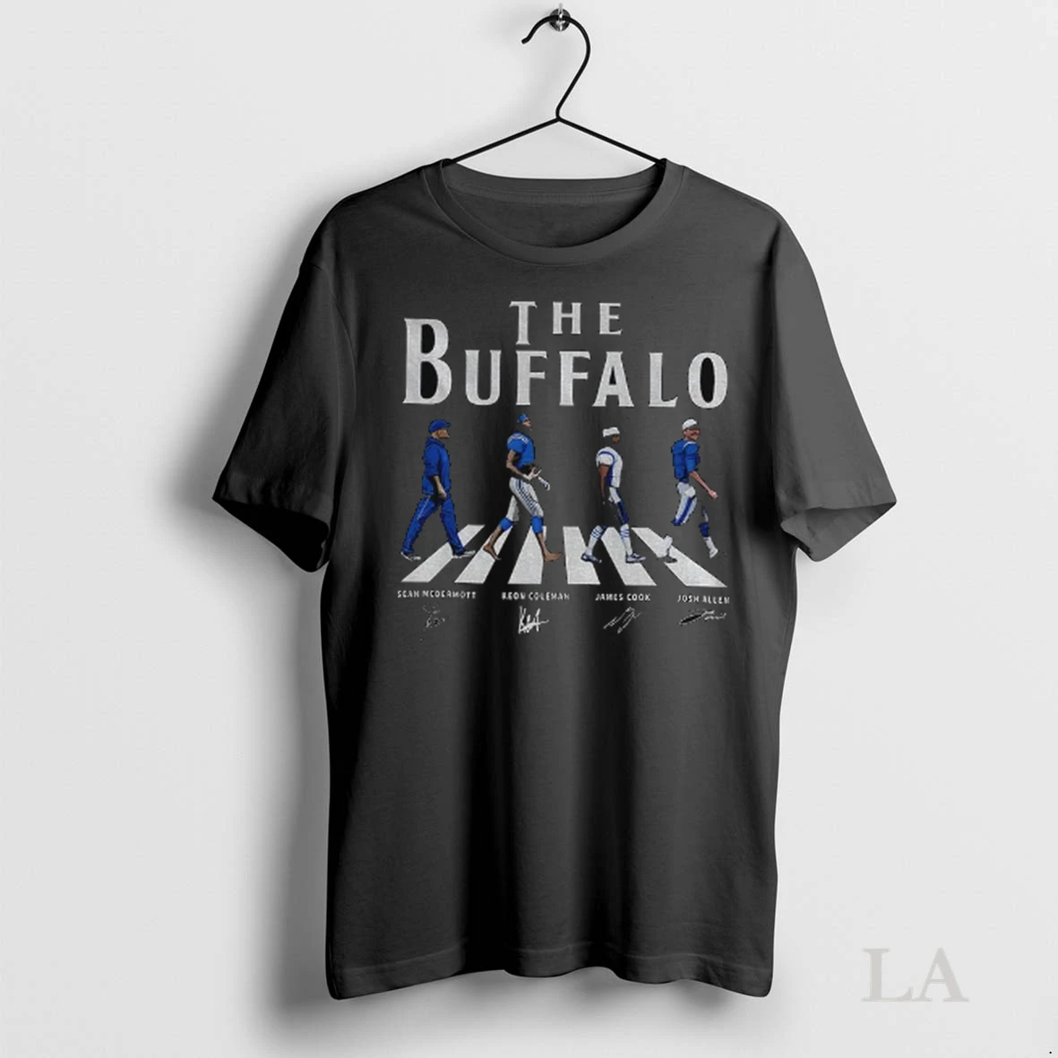 Original Sean Mcdermott Keon Coleman James Cook And Josh Allen Abbey Road Buffalo Bills Nfl Football Shirt