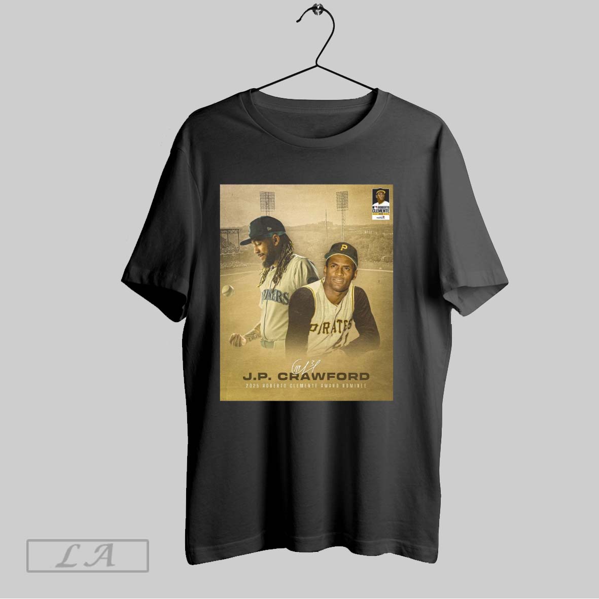 Original Seattle Mariners J P Crawford 2025 Roberto Clemente Award Nominee Signature Shirt