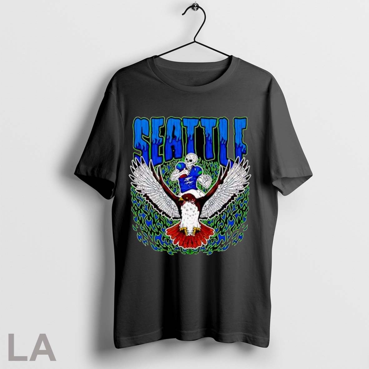 Original Seattle Seahawks Skeleton Football Player Riding A Hawk Shirt