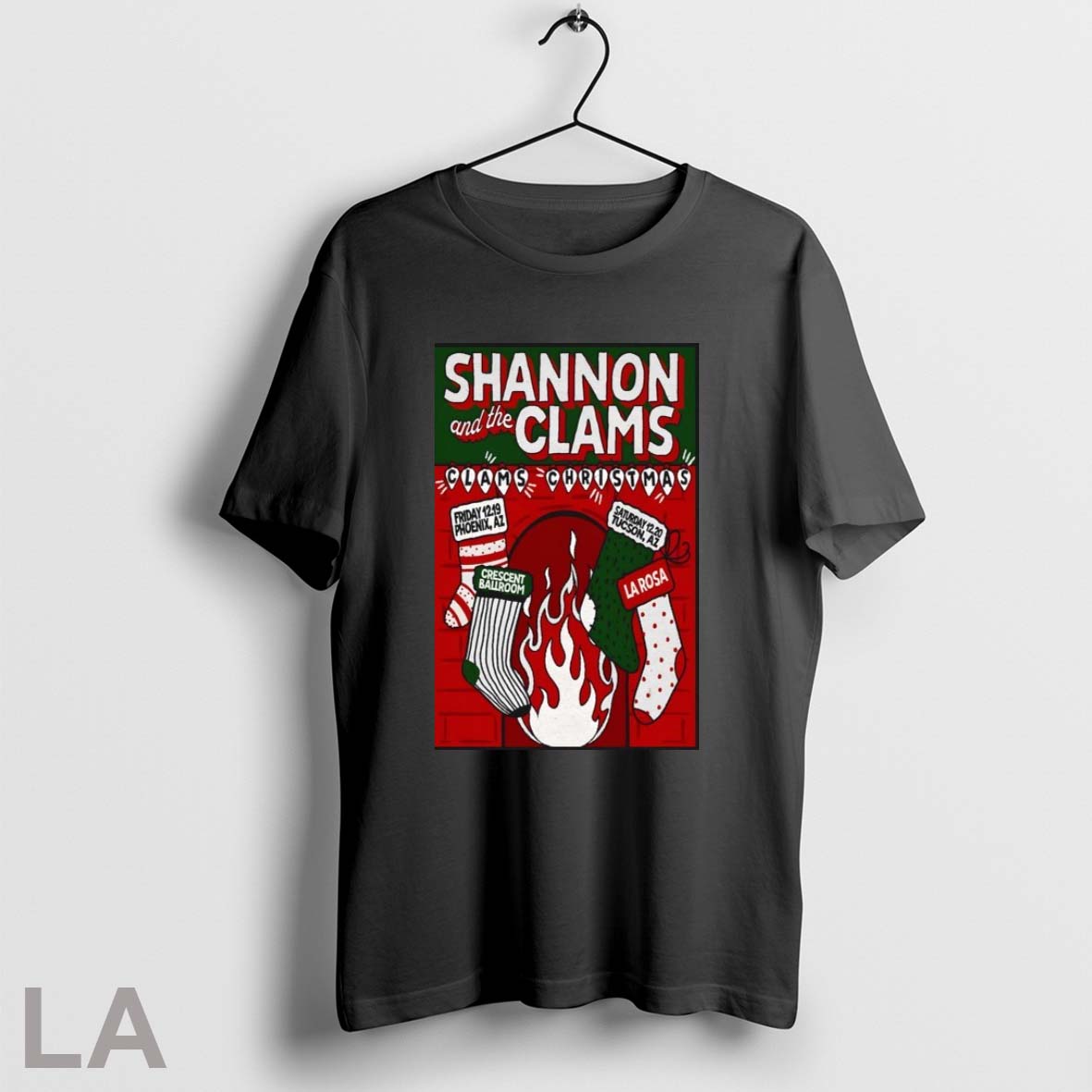 Original Shannon And The Clams Christmas Friday Phoenix Az Tucson Az Crescent Ballroom La Rosa 2025 Socks Shirt