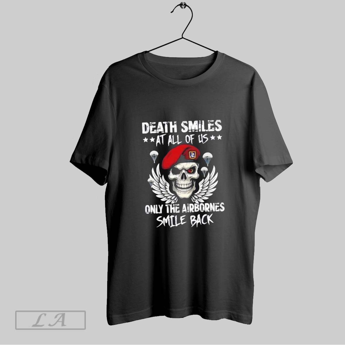 Original Skull Death Smiles At All Of Us Only The Airbornes Smile Back Shirt