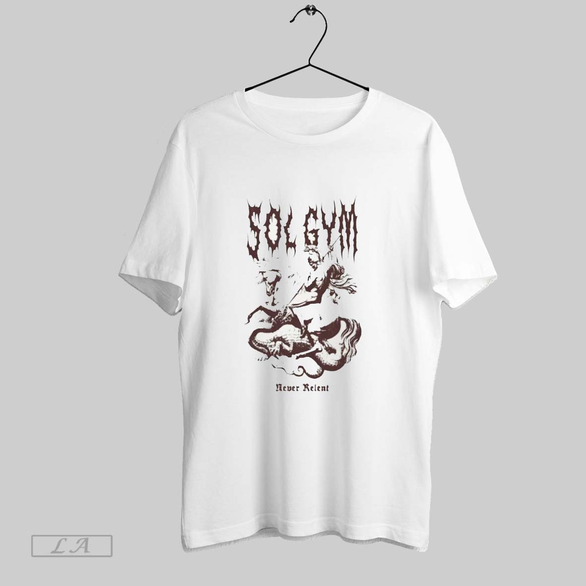 Original Sol Gym Never Relent Graphic Design Shirt