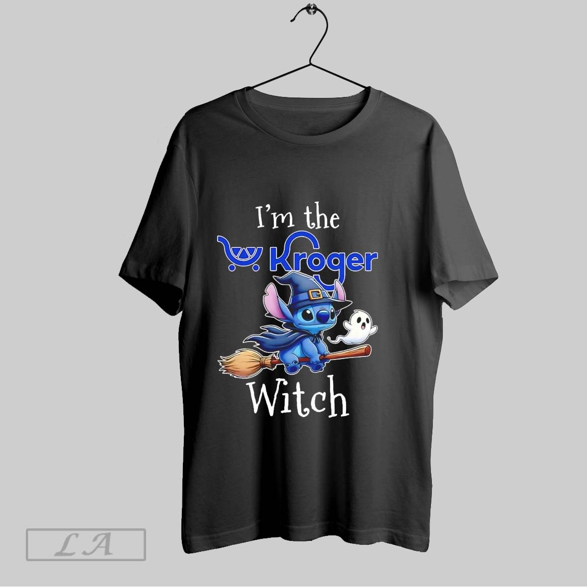 Original Stitch Riding Broomstick Im The Kroger Witch Halloween Shirt