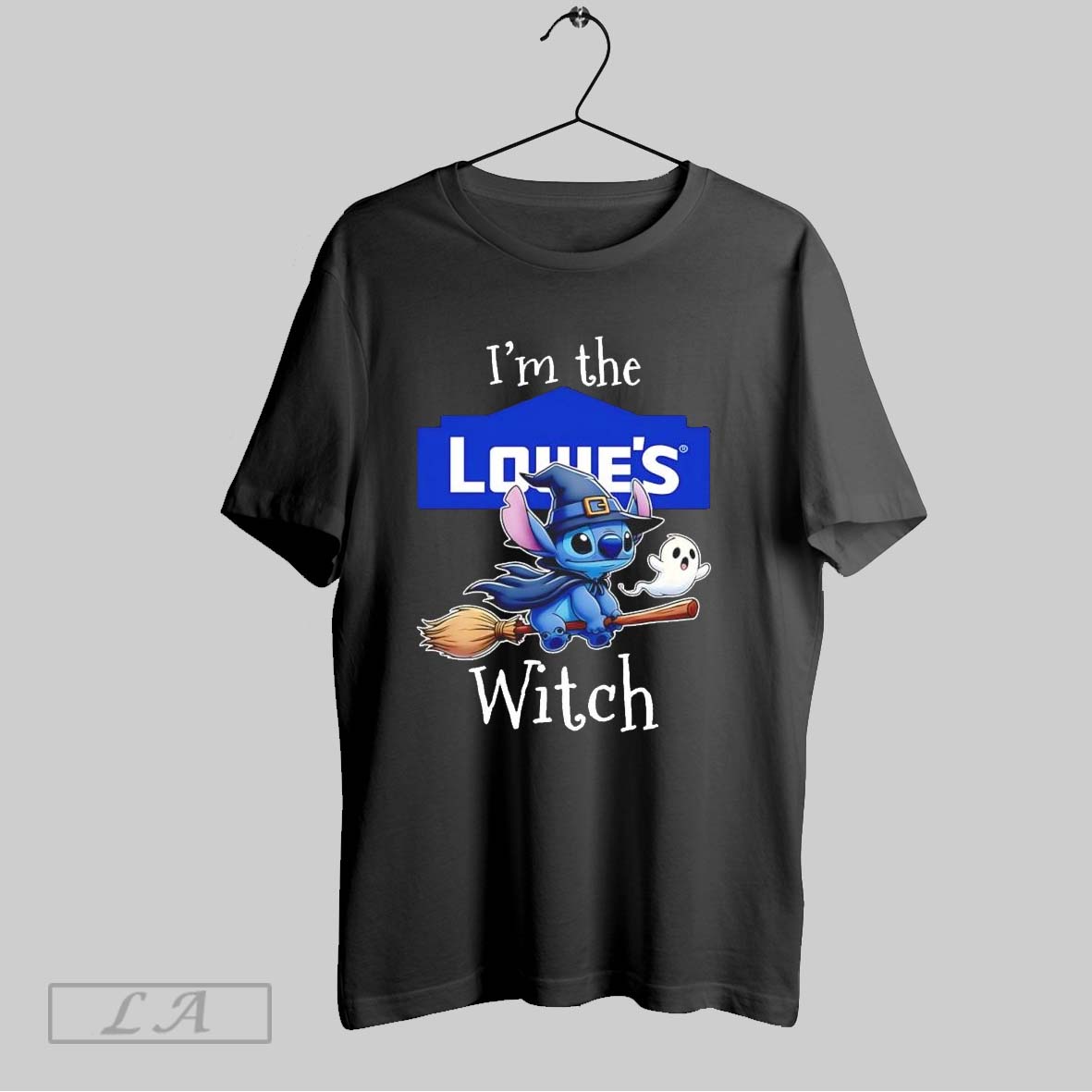 Original Stitch Riding Broomstick Im The Lowes Witch Halloween Shirt