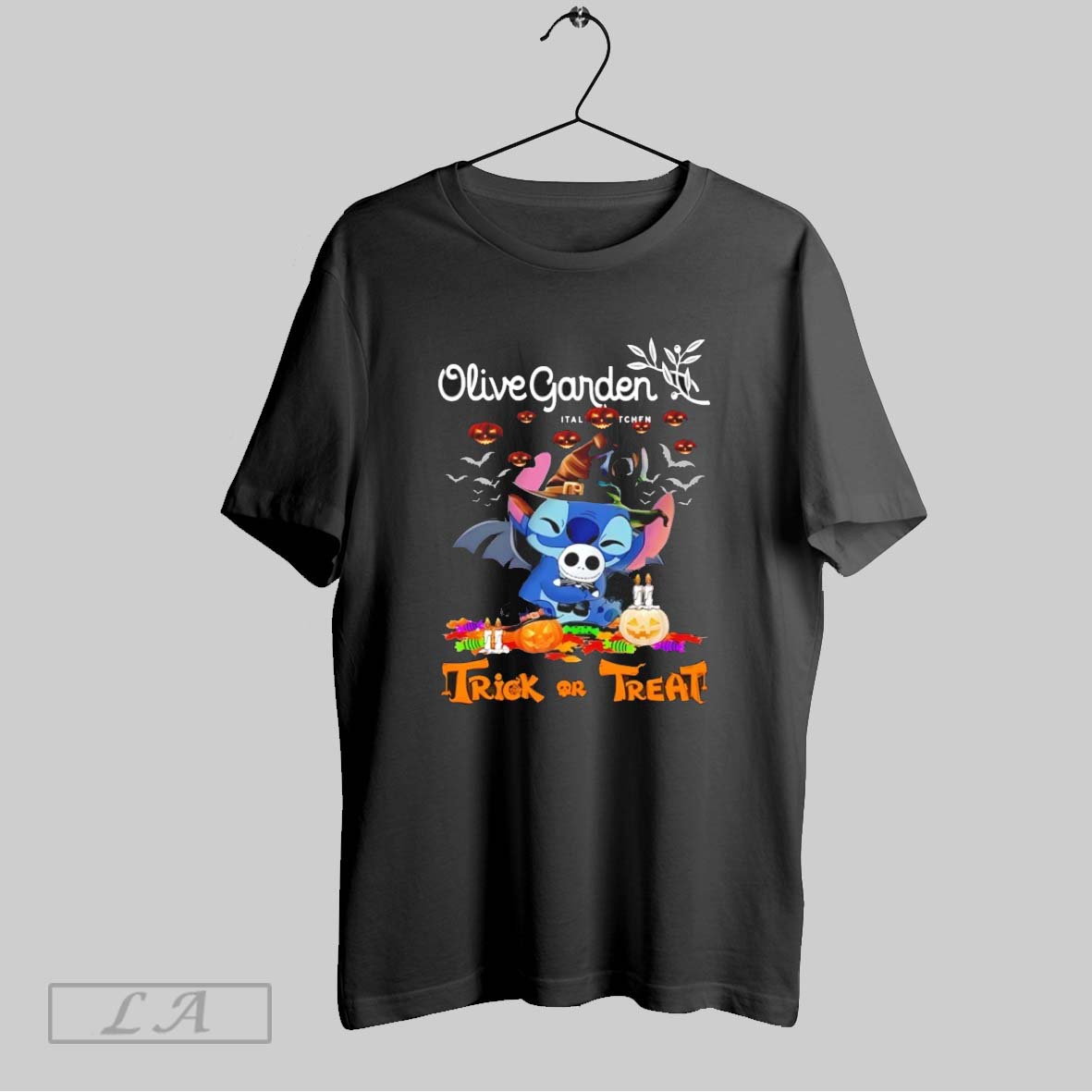 Original Stitch X Olive Garden Trick Or Treat Halloween Shirt