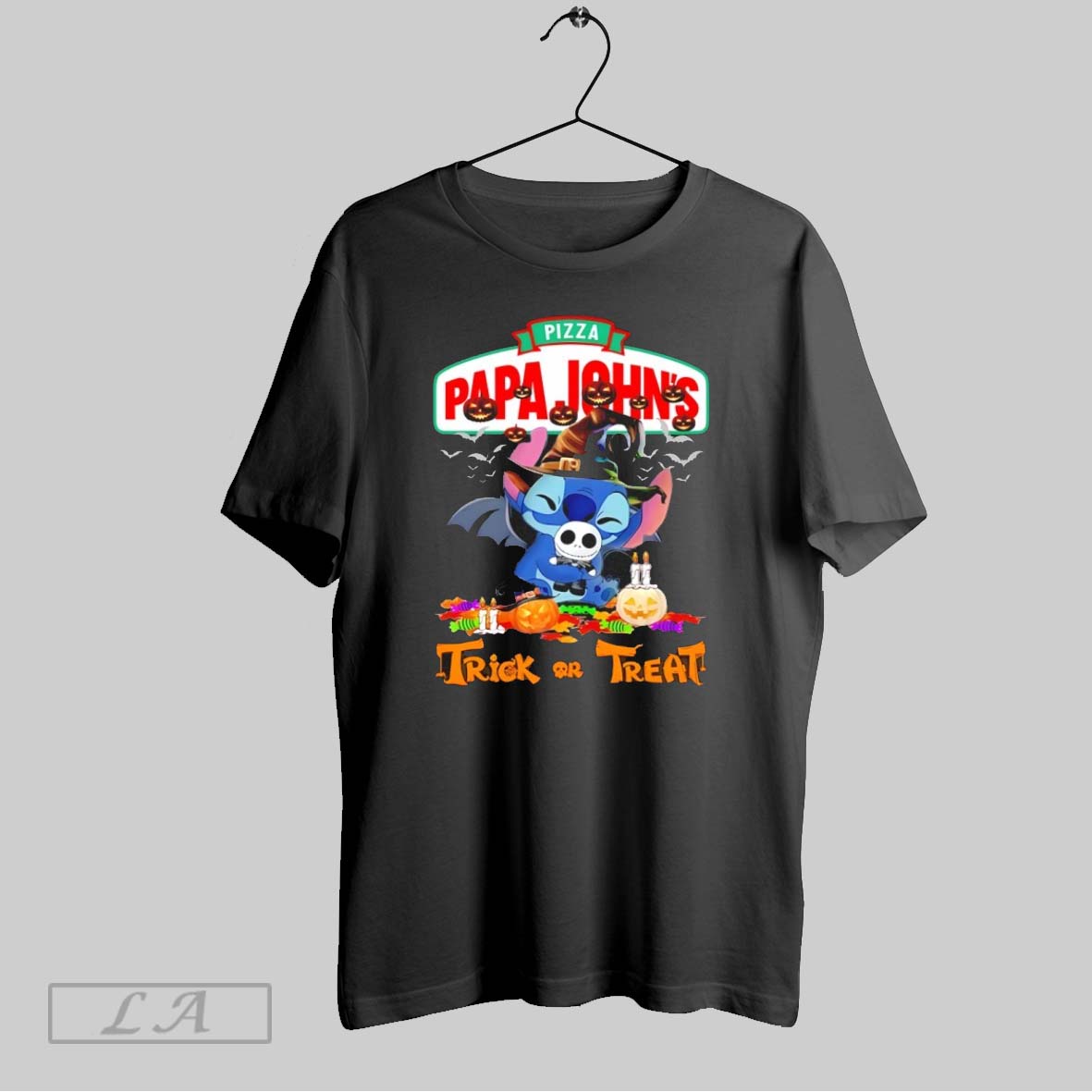 Original Stitch X Papa Johns Trick Or Treat Halloween Shirt