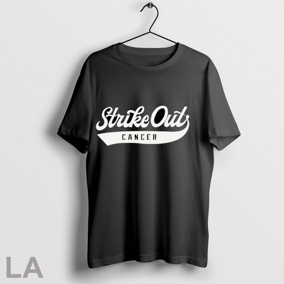 Original Strike Out Cancer Baseball Typography Awareness Ribbon Vintage Shirt