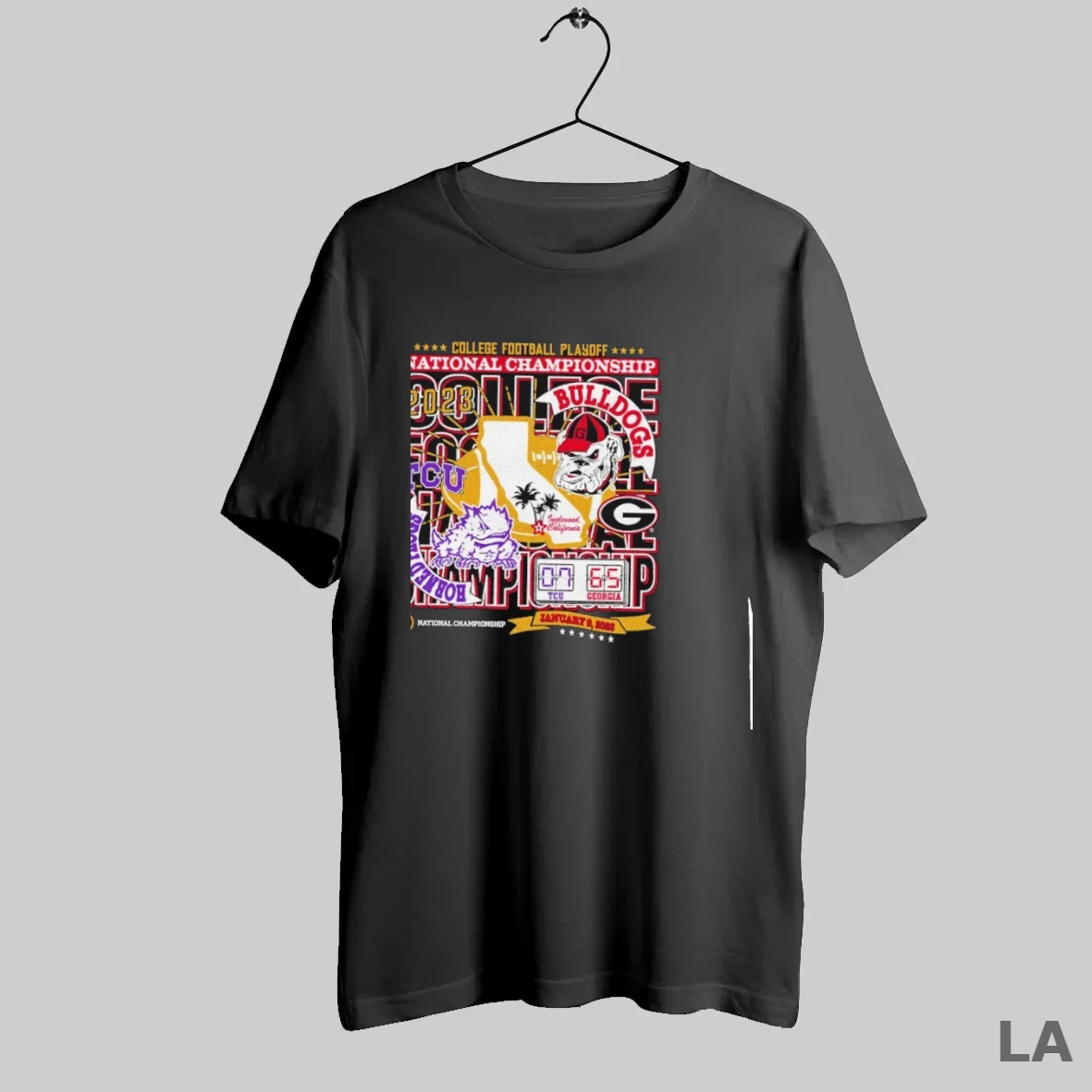 Original Tcu Horned Frogs Vs Georgia Bulldogs Cfp National Championship Game 2023 Matchup T Shirt
