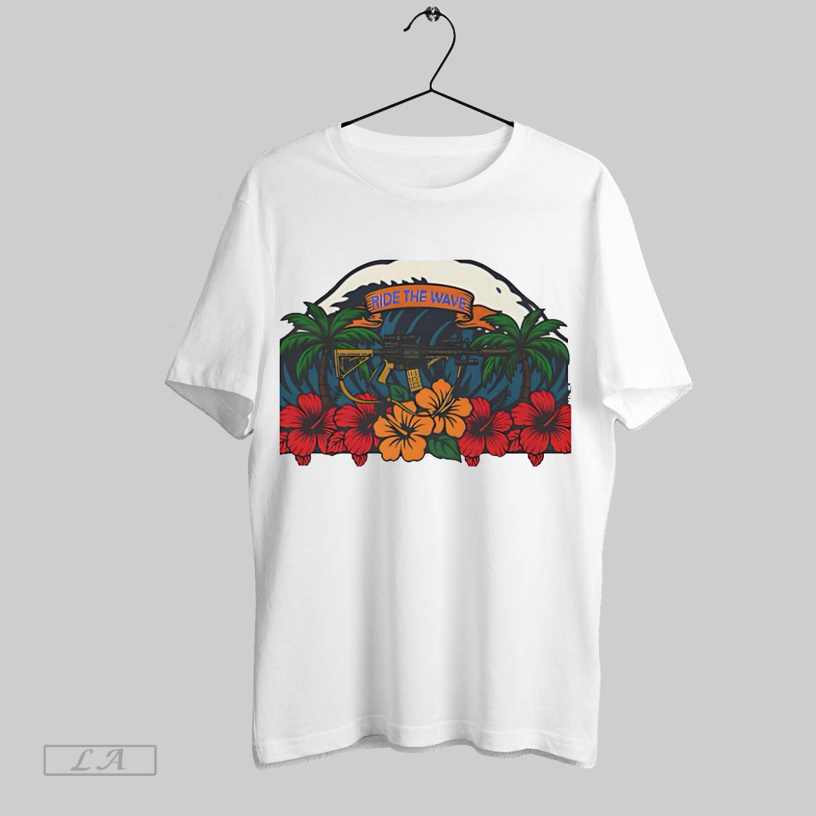 Original Tactical Rifle Ride The Wave White Poster Shirt