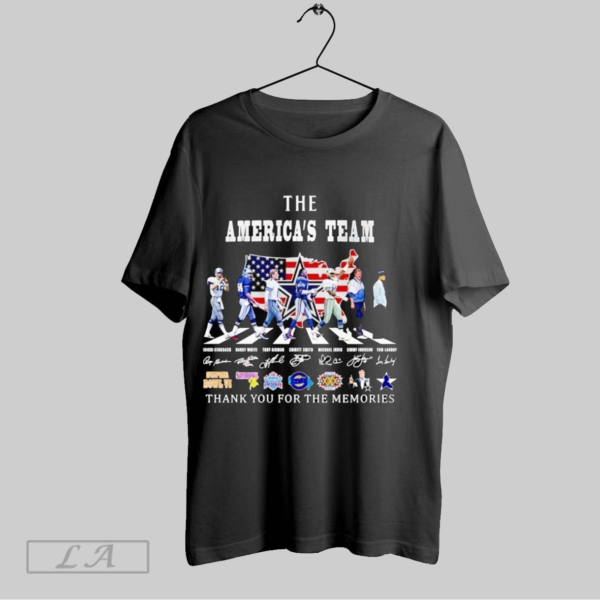 Original The Americas Team Dallas Cowboy Walking Across Thank You For The Memories Signatures Shirt