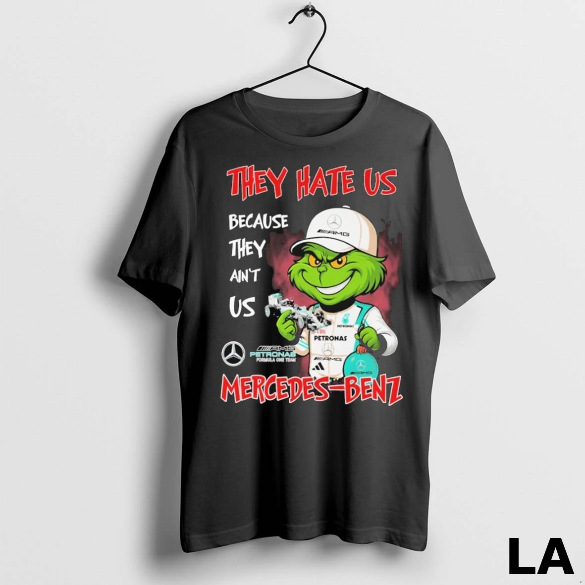 Original The Grinch They Hate Us Because Because They Aint Us Mercedes Benz Amg Petronas F1 Christmas Shirt
