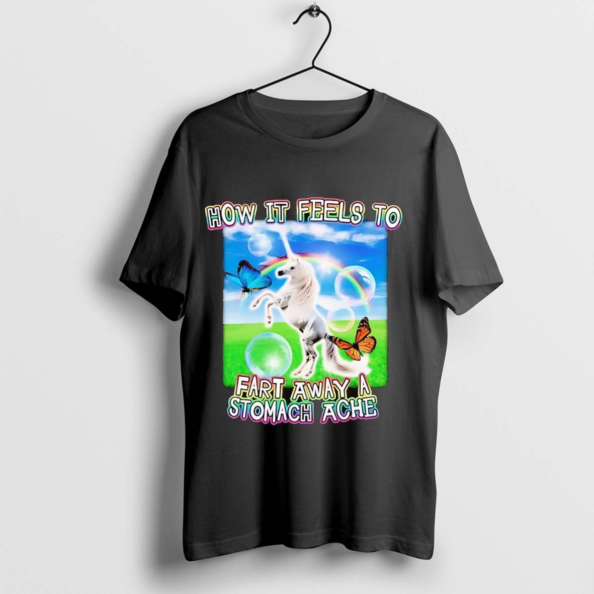 Original Unicorn How It Feels To Fart Away A Stomach Ache Shirt
