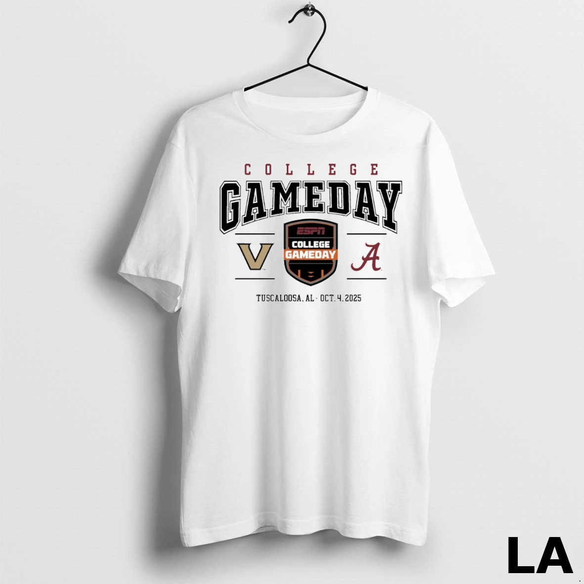 Original Vanderbilt Commodores Vs Alabama Crimson Tide Espn College Gameday Tuscaloosa Al October 04 2025 Shirt
