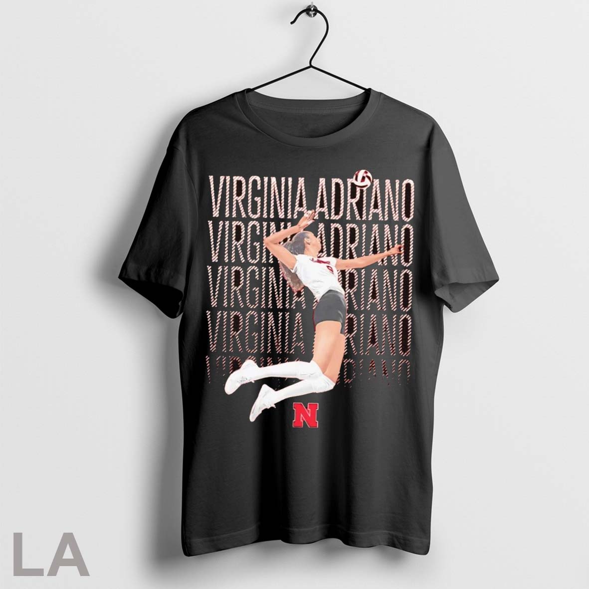 Original Virginia Adriano Jump Illustrated Nebraska Volleyball Shirt