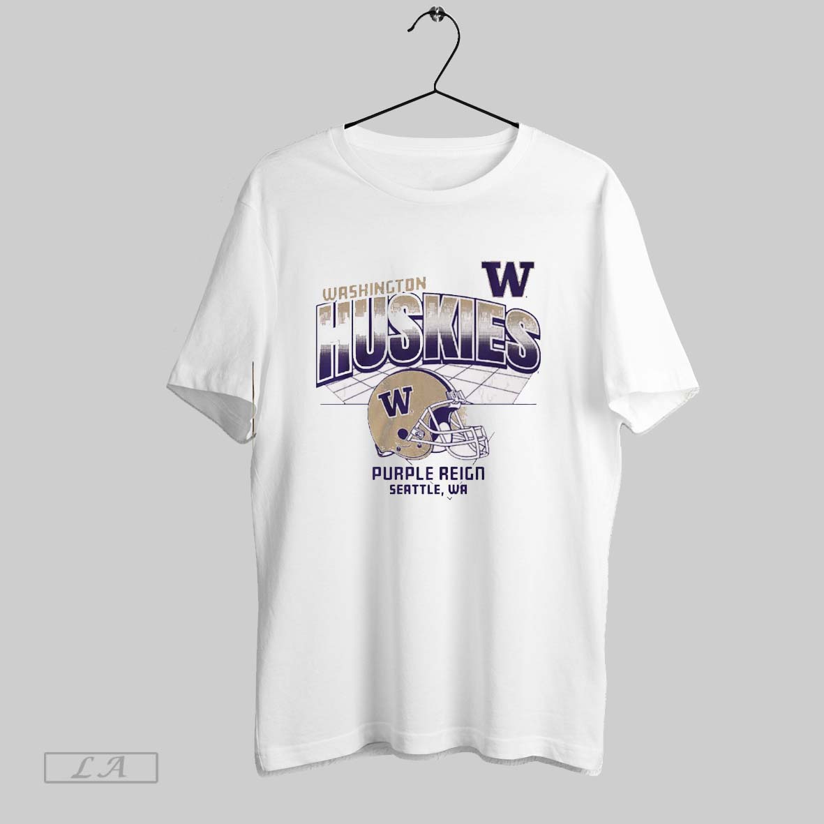 Original Washington Huskies Football Ncaa Purplr Reign Seattle Wa Helmet Grid Shirt
