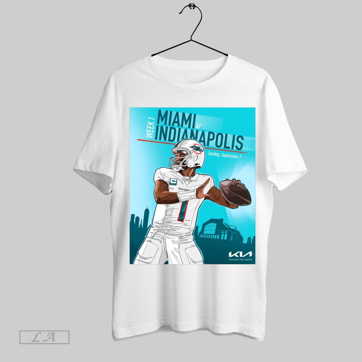 Original Week 1 Nfl Game Tua Tagovailoa Miami Dolphins At Indianapolis Colts Sunday September 7th 2025 Poster T Shirt