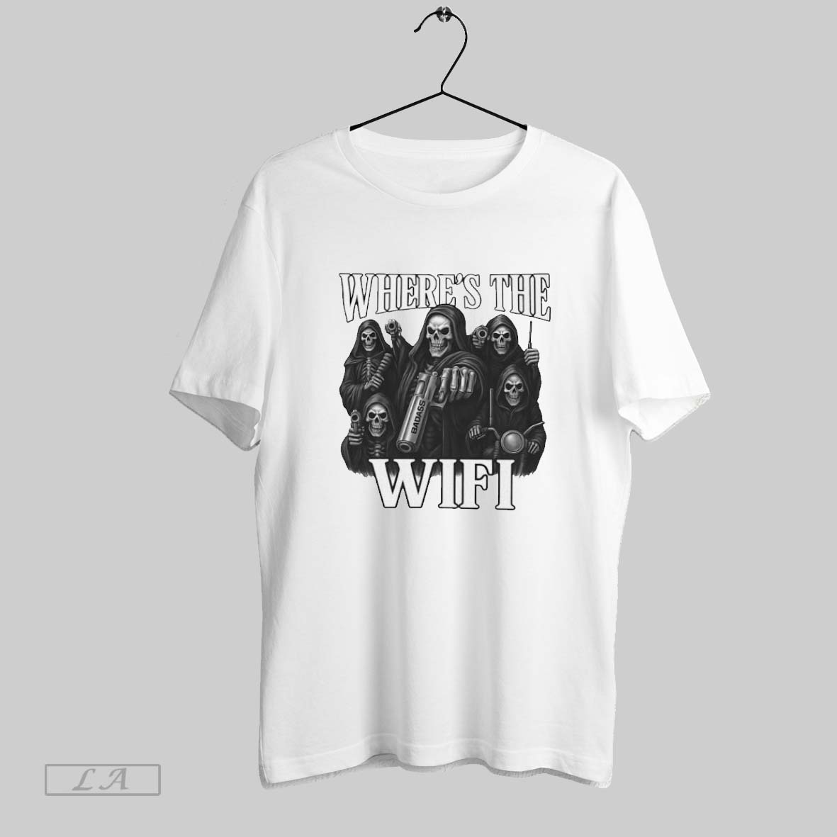 Original Wheres The Wifi Death Gun Funny Meme Tshirt