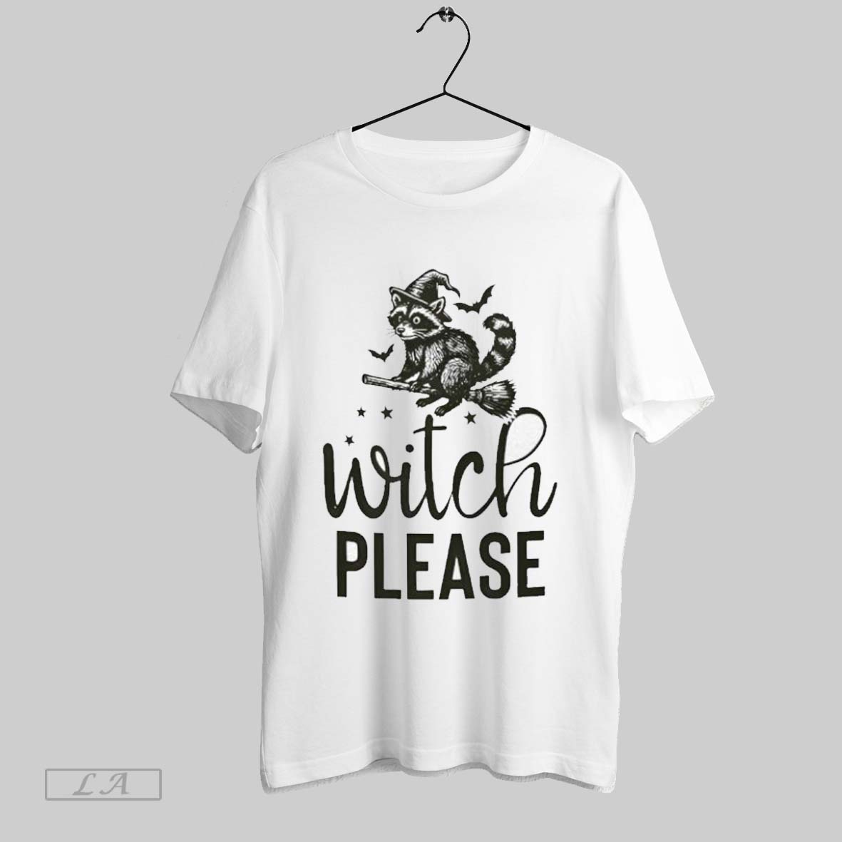 Original Witch Please Halloween Raccoon Funny Ladies Shirt