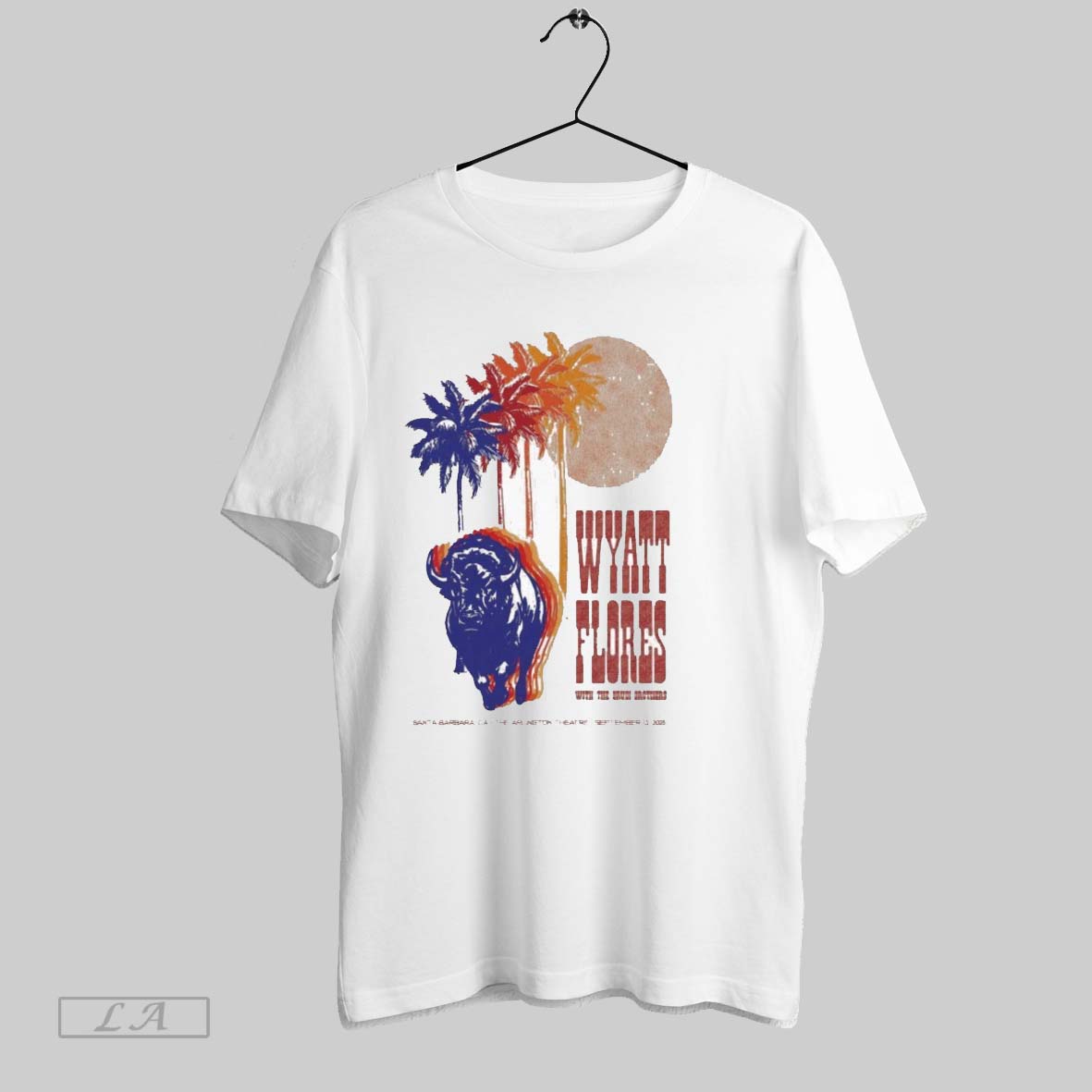 Original Wyatt Flores Saturday 13 Sept 2025 Arlington Theatre Santa Barbara Ca Buffalo Bison Shirt