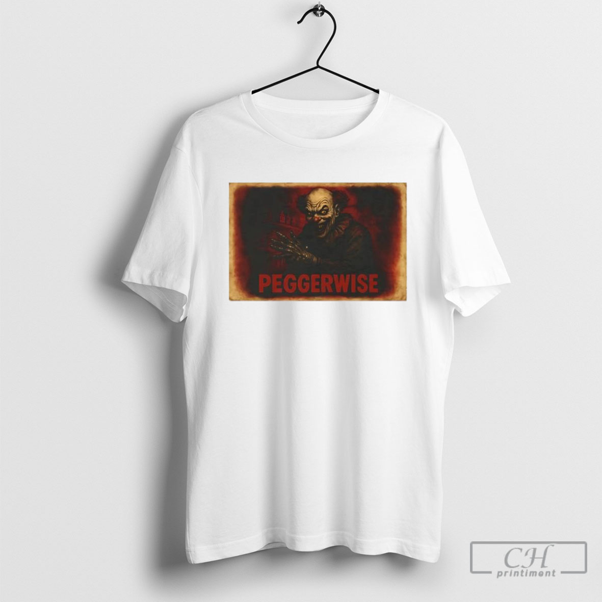 Peggerwise Pennywise Spooky Clown Horror Graphic Halloween Shirt