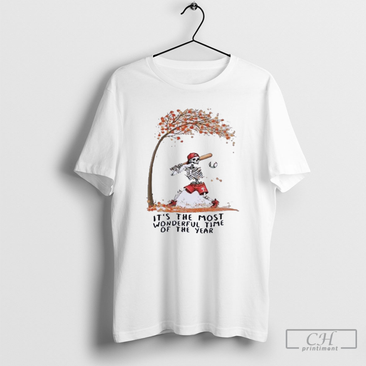 Philadelphia Phillies Skeleton The Most Wonderful Time Of The Year Shirt Sweater
