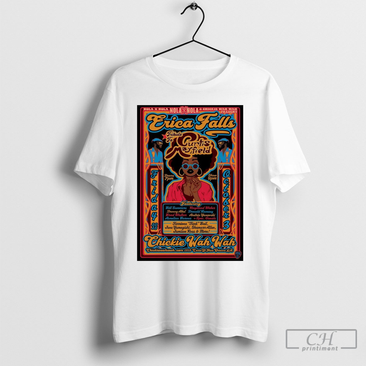 Poster Erica Falls October 3 2025 Chickie Wah Wah Canal St New Orleans La Shirt