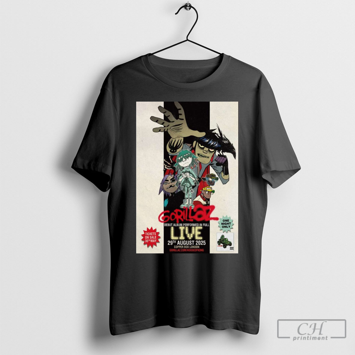 Poster Gorillaz Debut Album Performed In Full Live August 29 2025 London Uk Concert Shirt