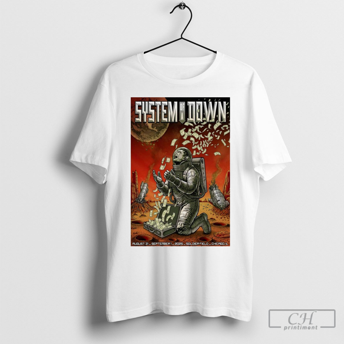 Poster System Of A Down August 31 September 1 2025 Soldier Field Chicago Il Shows Shirt