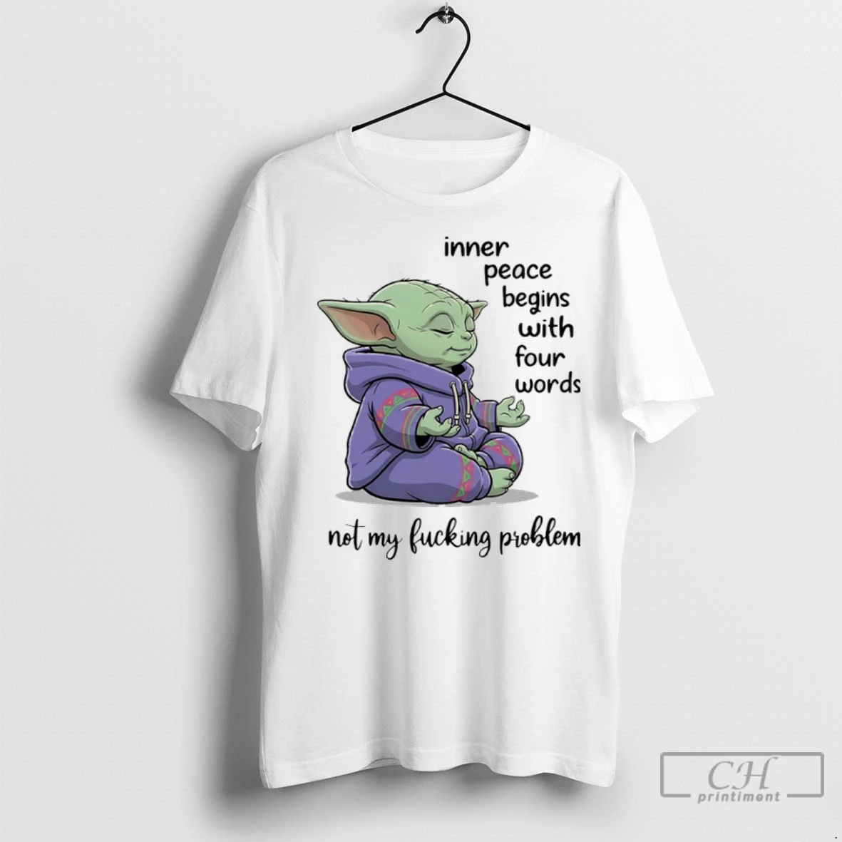 Premium Baby Yoga Yoga Inner Peace Behins With Four Words Not My Fucking Problem T Shirt