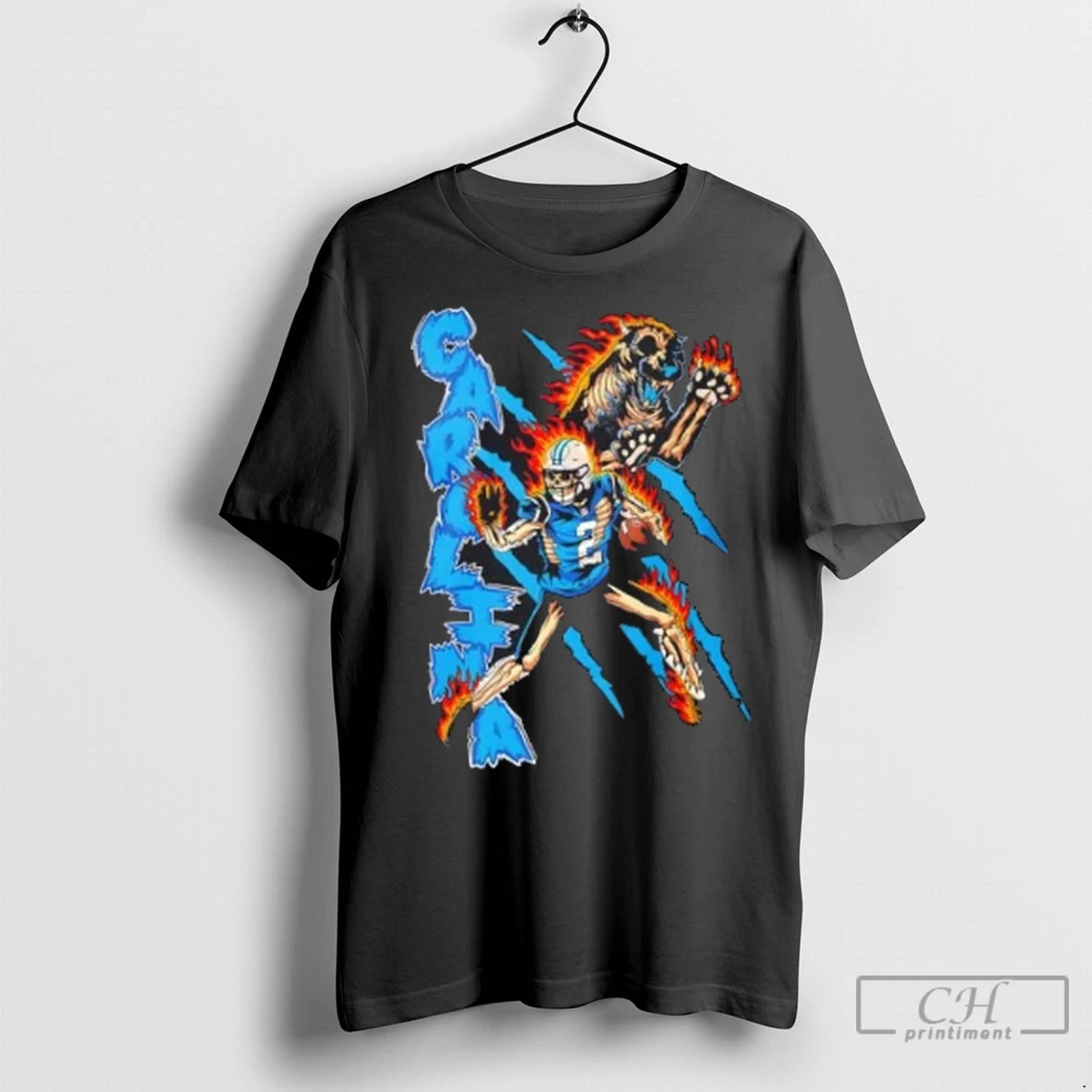 Premium Dj Moore Carolina Panthers Halloween Skeleton T Shirt