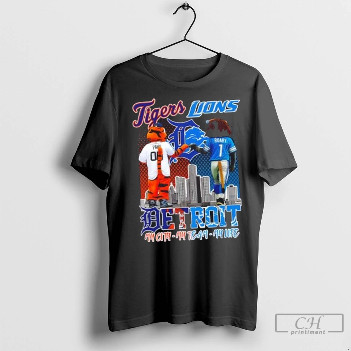 Premium Detroit Sports Tigers X Lions Mascots My City My Team My Life T Shirt
