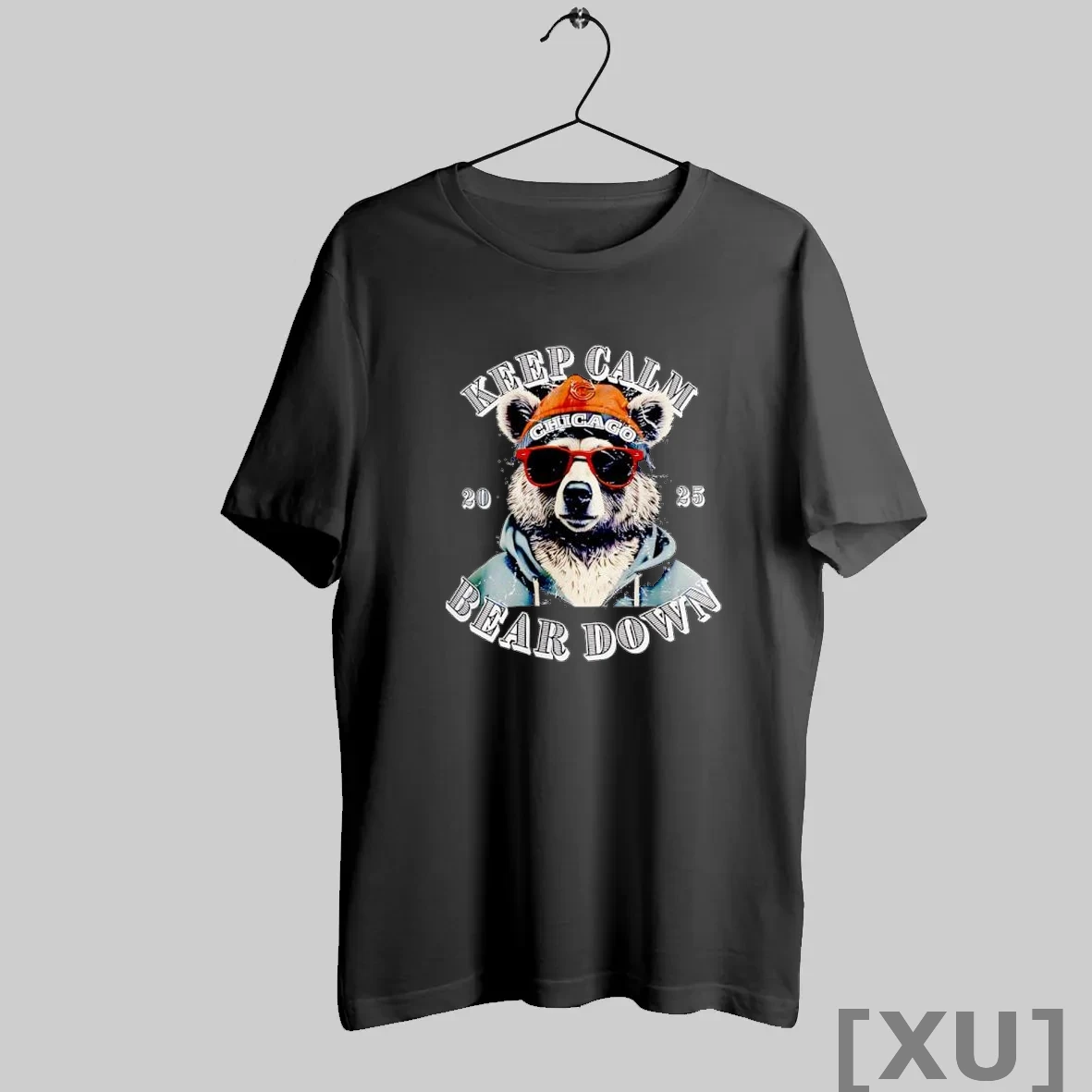 Premium Keep Calm Chicago Bear Down 2025 Bear Wearing Beanie T Shirts