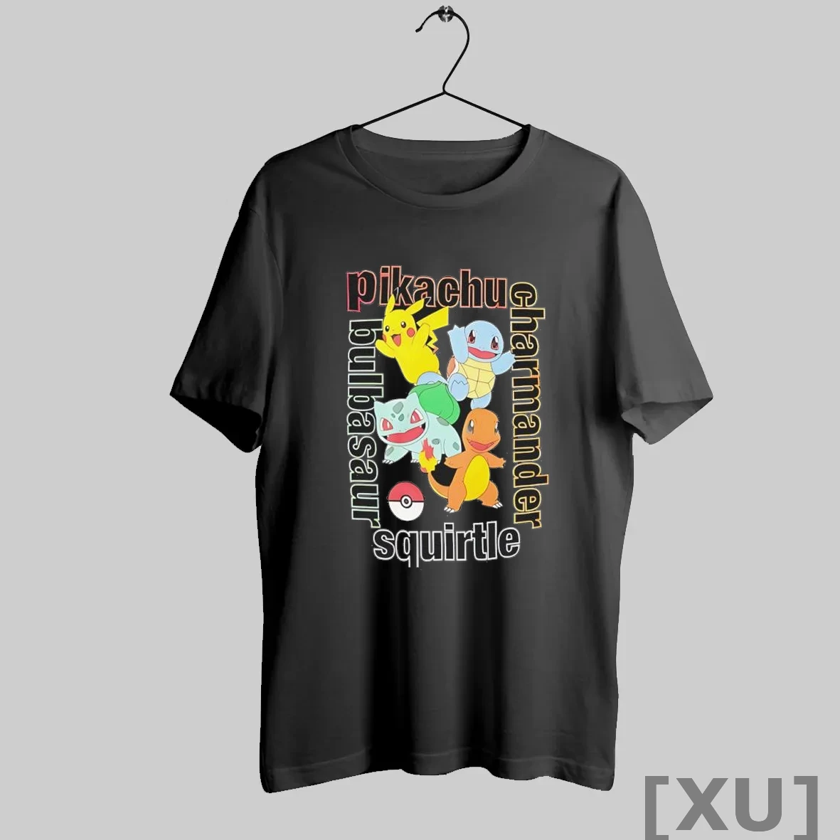 Premium Pikachu Bulbasaur Charmander Squirtle Pokemon Starter Squad T Shirts