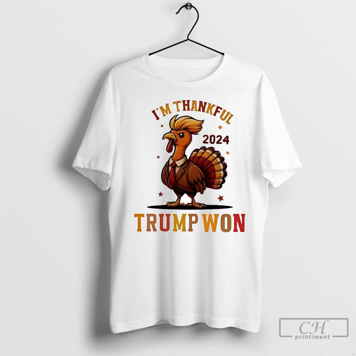 Premium Turkey Im Thankful Trump Won Thanksgiving T Shirt