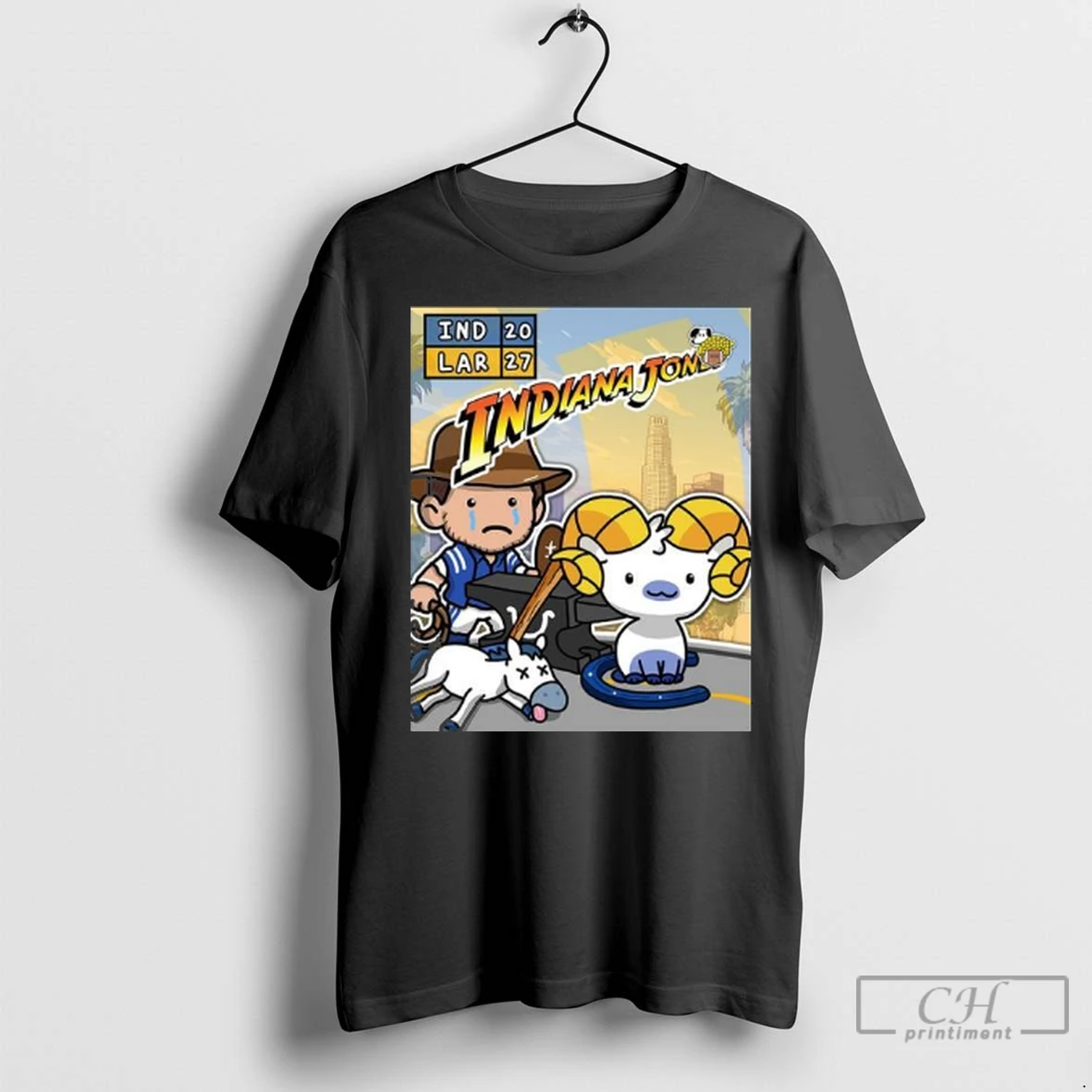 Premium R6lvesez Indiana Jones Los Angeles Rams Take Out 27 20 Indianapolis Colts T Shirt