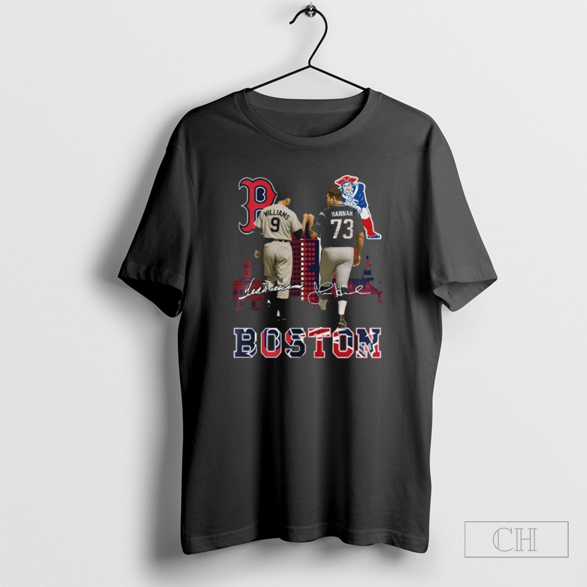 Red Sox Ted Williams And Patriots John Hannah Shirt Tee Hoodie