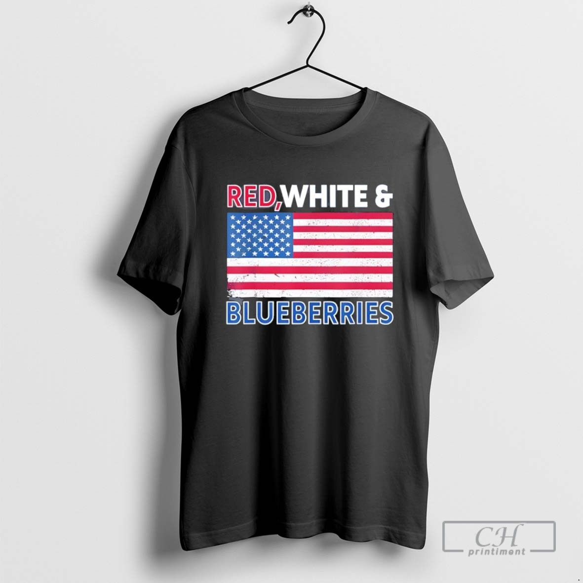 Red White And Blueberries Patriot Flag T Shirt