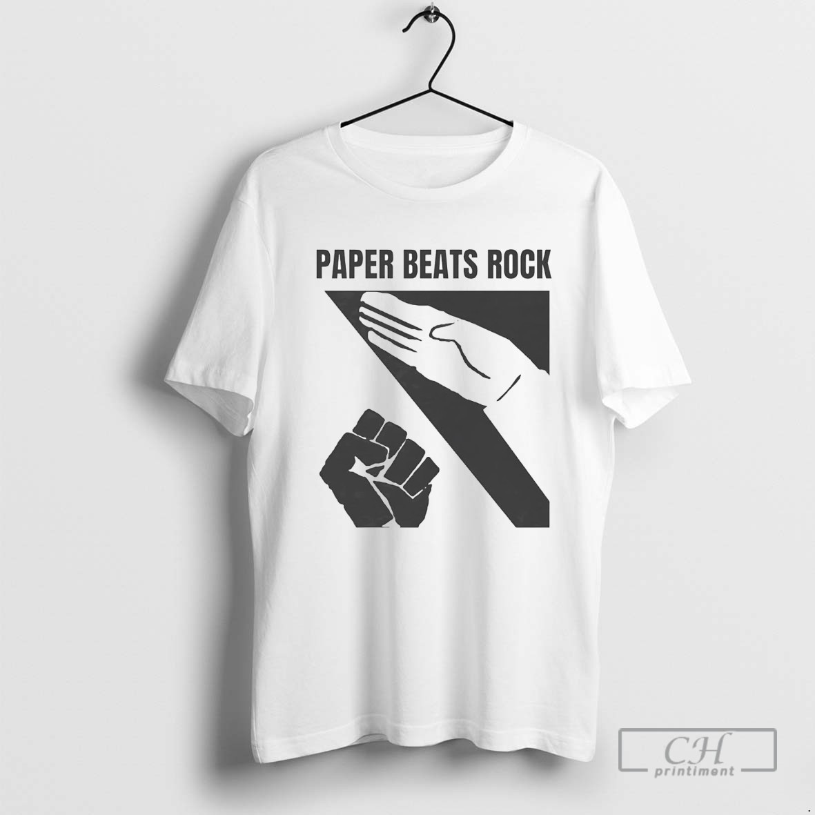 Rock Paper Scissors Game Paper Beats Rock T Shirt